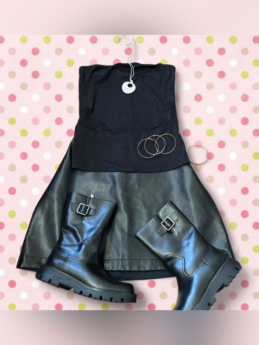 GAP • Black Leather Skirt